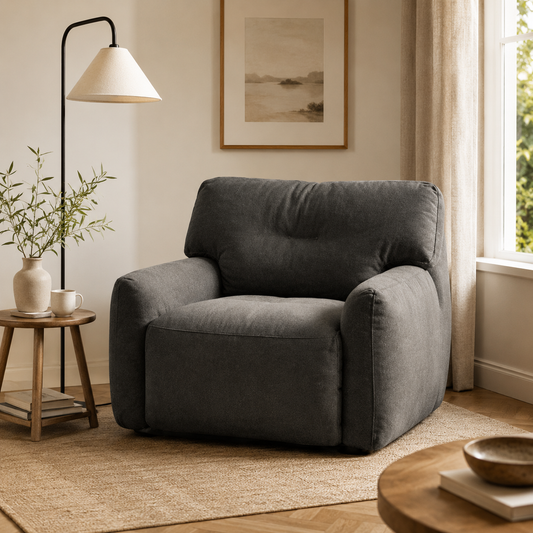 Modern Upholstered Accent Chair with Deep Seat and Soft Fabric